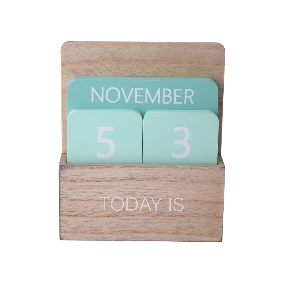 Colorful Wooden Calendar for Desktop Decoration