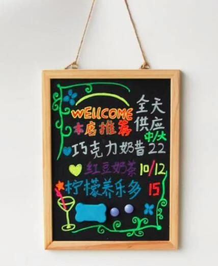 Wooden Frame Magnetic Blackboard for Cafe 300X400mm