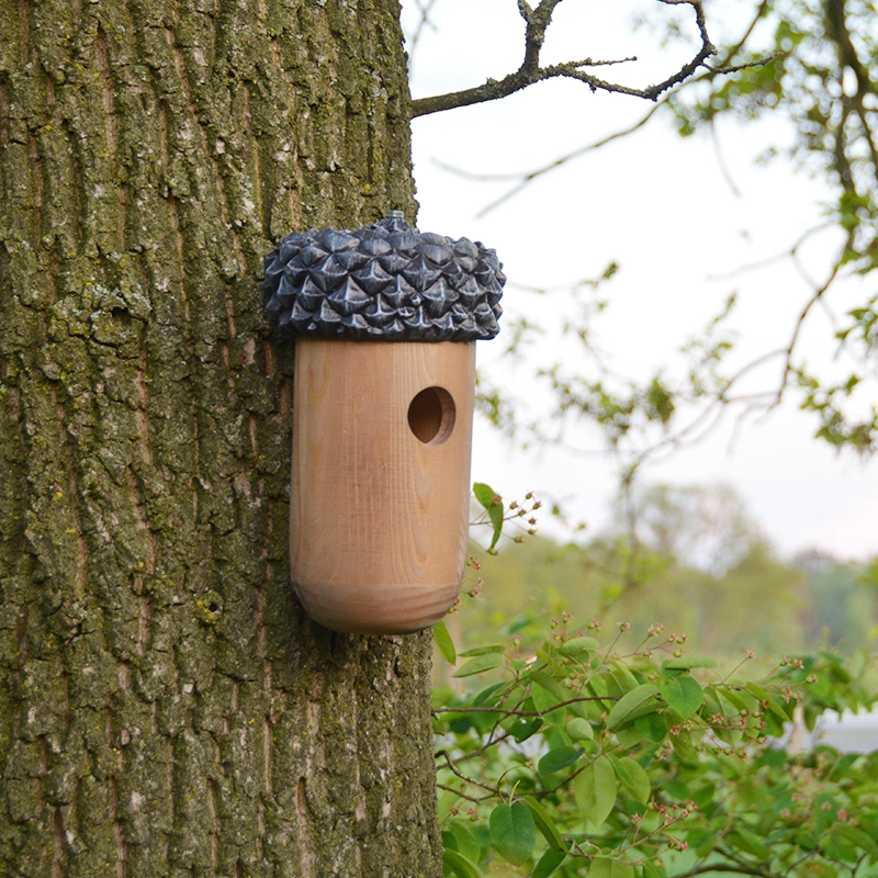 NK83 Esschert Design 100% Pine Wood + PVC Finished Wholesale Bird House Acorn Wooden Birdhouse