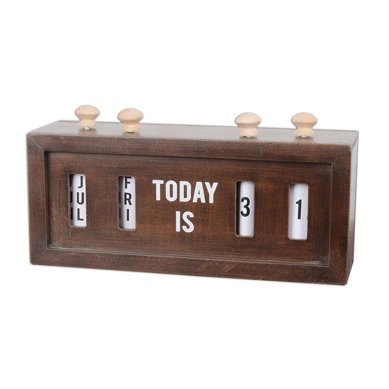 Retro Style Creative Wooden Table Calendar for Home Decoration