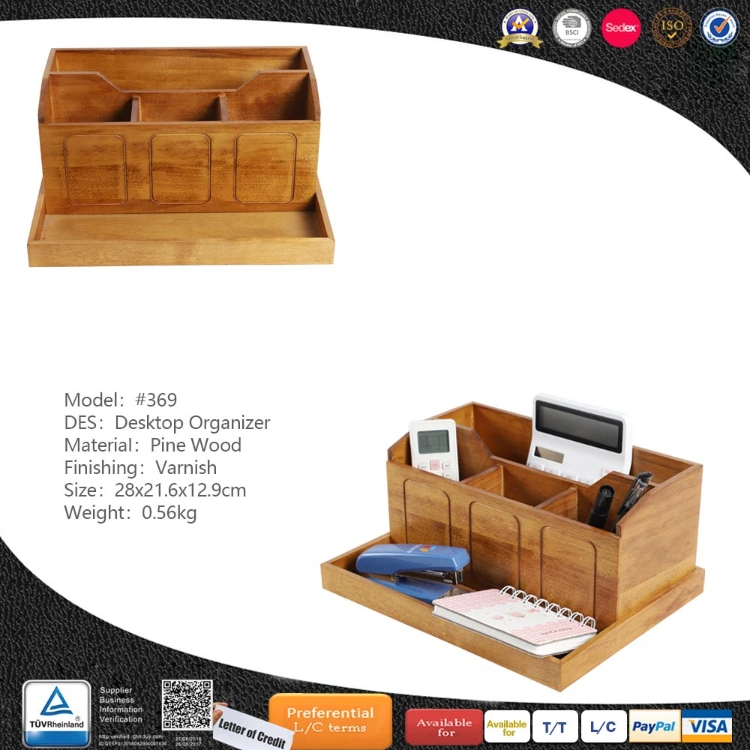 Hand Craft Pen Stand Wooden Desk Organizer