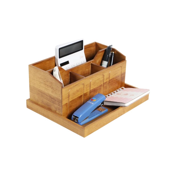 Hand Craft Pen Stand Wooden Desk Organizer