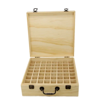 Горячая продажа 64 слотов органайзер для эфирного масла на заказ деревянные ящики для хранения